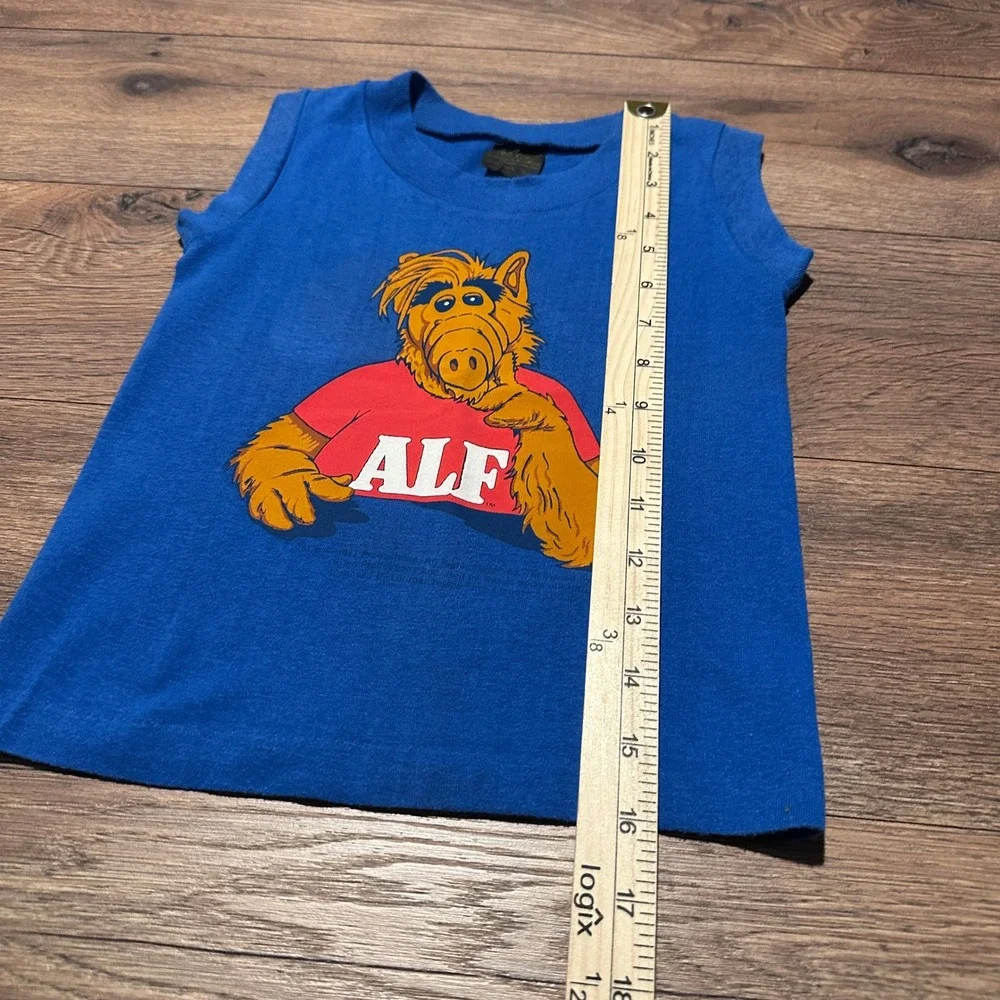 Vintage 1987 Top Half Blue Alf Graphic Muscle Tank Top Kids S 5/6